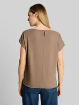 TOM TAILOR Damen Loose Fit T-Shirt, braun, Uni – Bild 5