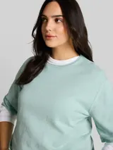 TOM TAILOR Damen Plus Size - Loose Fit Strickpullover mit Kaschmir-Anteil, grün, Meliert – Bild 6