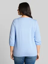 TOM TAILOR Damen Plus Size - Bluse mit Streifenmuster, blau, Gestreift – Bild 5