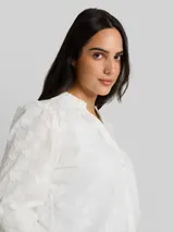 TOM TAILOR Damen Plus Size - Loose Fit Bluse mit Stickerei, weiß, Uni – Bild 6