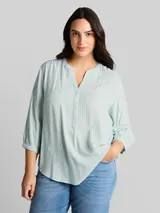 TOM TAILOR Damen Plus Size - Bluse mit Streifenmuster, grün, Gestreift – Bild 4