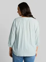 TOM TAILOR Damen Plus Size - Bluse mit Streifenmuster, grün, Gestreift – Bild 5