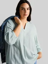 TOM TAILOR Damen Plus Size - Bluse mit Streifenmuster, grün, Gestreift – Bild 6