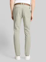 TOM TAILOR DENIM Herren TTSLIM Chino Hose mit Gürtel, grau, Uni – Bild 5