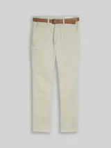 TOM TAILOR DENIM Herren TTSLIM Chino Hose mit Gürtel, grau, Uni – Bild 3