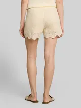TOM TAILOR DENIM Damen Strickshorts mit Lochmuster, weiß, Uni – Bild 5