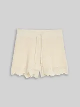 TOM TAILOR DENIM Damen Strickshorts mit Lochmuster, weiß, Uni – Bild 3