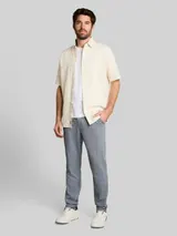 TOM TAILOR Herren Regular Tapered Chino Hose mit Kordelzug, blau, Meliert – Bild 4