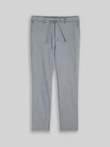 TOM TAILOR Herren Regular Tapered Chino Hose mit Kordelzug, blau, Meliert – Bild 3