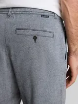 TOM TAILOR Herren Regular Tapered Chino Hose mit Kordelzug, blau, Meliert – Bild 6