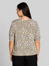 TOM TAILOR Damen Plus Size - Bluse aus Viskose, beige, Geblümt – Bild 5