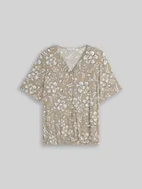 TOM TAILOR Damen Plus Size - Bluse aus Viskose, beige, Geblümt – Bild 3