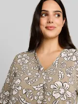 TOM TAILOR Damen Plus Size - Bluse aus Viskose, beige, Geblümt – Bild 6