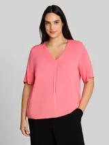 TOM TAILOR Damen Plus Size - Bluse aus Viskose, rosa, Uni – Bild 4