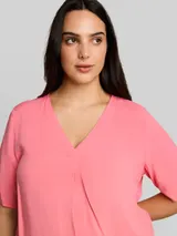 TOM TAILOR Damen Plus Size - Bluse aus Viskose, rosa, Uni – Bild 6