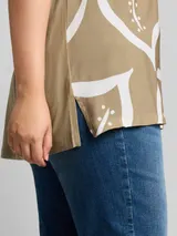 TOM TAILOR Damen Plus Size - T-Shirt im Material-Mix, grün, Geblümt – Bild 6