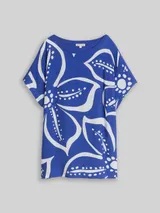 TOM TAILOR Damen Plus Size - T-Shirt im Material-Mix, blau, Geblümt – Bild 3