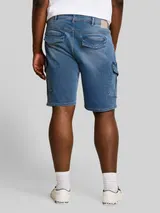 TOM TAILOR Herren Plus Size - Cargo Jeans Shorts, blau, Uni – Bild 5