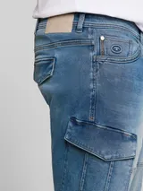TOM TAILOR Herren Plus Size - Cargo Jeans Shorts, blau, Uni – Bild 6