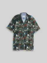 TOM TAILOR Herren Plus Size - Regular Fit Resort Kurzarmhemd aus Viskose, grün, Gemustert – Bild 3