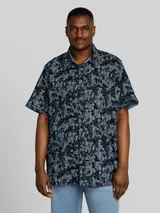 TOM TAILOR Herren Plus Size - Kurzarmhemd mit Muster, blau, Gemustert – Bild 4