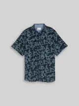 TOM TAILOR Herren Plus Size - Kurzarmhemd mit Muster, blau, Gemustert – Bild 3
