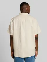 TOM TAILOR Herren Plus Size - Kurzarmhemd aus Baumwolle, braun, Uni – Bild 5