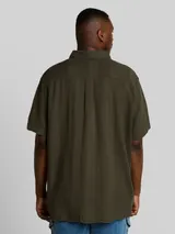 TOM TAILOR Herren Plus Size - Kurzarmhemd aus Baumwolle, grün, Uni – Bild 5