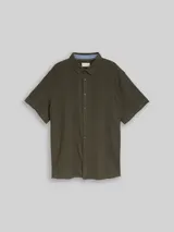 TOM TAILOR Herren Plus Size - Kurzarmhemd aus Baumwolle, grün, Uni – Bild 3