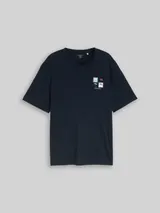TOM TAILOR Herren Plus Size - T-Shirt mit Print, blau, Uni – Bild 3