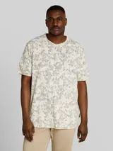 TOM TAILOR Herren Plus Size - T-Shirt mit Allover-Print, weiß, Gemustert – Bild 4