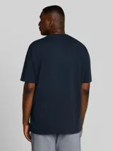 TOM TAILOR Herren Plus Size - Henley T-Shirt im Used-Look, blau, Uni – Bild 5