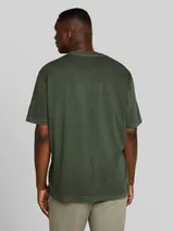 TOM TAILOR Herren Plus Size - Henley T-Shirt im Used-Look, grün, Uni – Bild 5