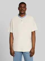 TOM TAILOR Herren Plus Size - Poloshirt mit Stehkragen, braun, Uni – Bild 4