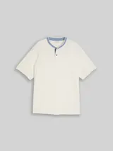 TOM TAILOR Herren Plus Size - Poloshirt mit Stehkragen, braun, Uni – Bild 3