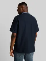 TOM TAILOR Herren Plus Size - Poloshirt mit Stehkragen, blau, Uni – Bild 5