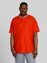 TOM TAILOR Herren Plus Size - Poloshirt mit Stehkragen, rot, Uni – Bild 4