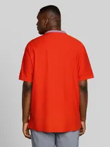 TOM TAILOR Herren Plus Size - Poloshirt mit Stehkragen, rot, Uni – Bild 5