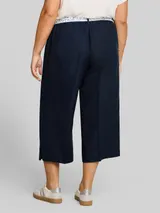 TOM TAILOR Damen Plus Size - Culotte Hose mit Leinenanteil, blau, Uni – Bild 5