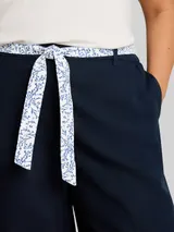 TOM TAILOR Damen Plus Size - Culotte Hose mit Leinenanteil, blau, Uni – Bild 6