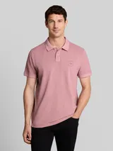TOM TAILOR Herren Piqué Poloshirt mit Logo-Print, rosa, Uni – Bild 4