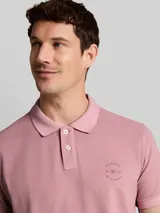 TOM TAILOR Herren Piqué Poloshirt mit Logo-Print, rosa, Uni – Bild 6