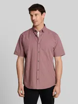 TOM TAILOR Herren Regular Fit Kurzarmhemd mit Karomuster, rosa, Kariert – Bild 4