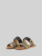 TOM TAILOR Damen Flache Sandalen mit Flechtmuster, schwarz, Gemustert – Bild 3