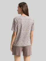 TOM TAILOR Damen Pyjama-Set mit Leo-Print, grau, Animalprint – Bild 5