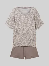 TOM TAILOR Damen Pyjama-Set mit Leo-Print, grau, Animalprint – Bild 3