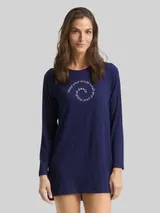 TOM TAILOR Damen Nachthemd mit Print, blau, Print – Bild 4
