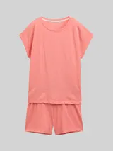 TOM TAILOR Damen Pyjama-Set mit Text-Print, rot, Print – Bild 3