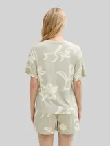 TOM TAILOR Damen Pyjama-Set mit Allover-Print, grün, Geblümt – Bild 5
