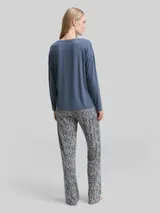 TOM TAILOR Damen Pyjama-Set mit Allover-Print, blau, Gemustert – Bild 5